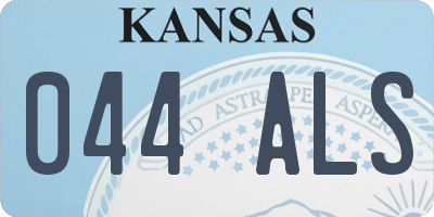 KS license plate 044ALS