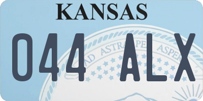 KS license plate 044ALX
