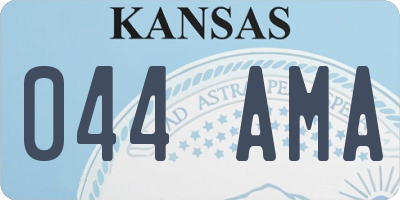 KS license plate 044AMA