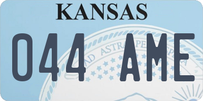 KS license plate 044AME