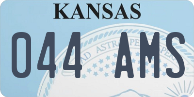 KS license plate 044AMS