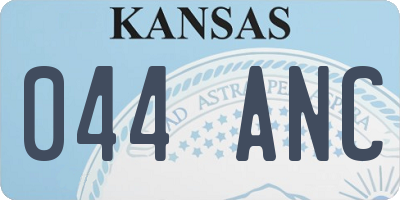 KS license plate 044ANC