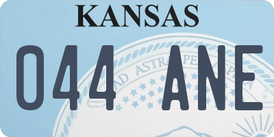 KS license plate 044ANE