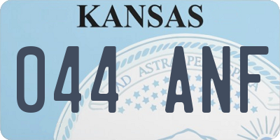 KS license plate 044ANF