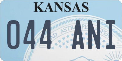 KS license plate 044ANI