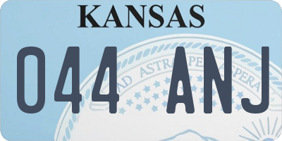 KS license plate 044ANJ