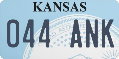 KS license plate 044ANK
