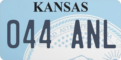 KS license plate 044ANL