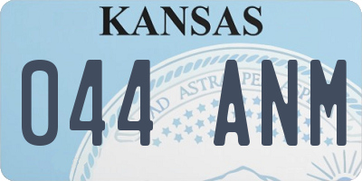 KS license plate 044ANM