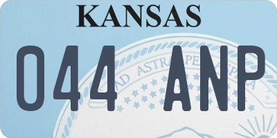 KS license plate 044ANP
