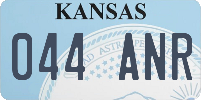KS license plate 044ANR