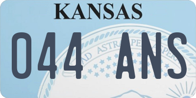 KS license plate 044ANS