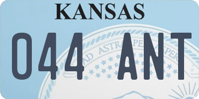 KS license plate 044ANT