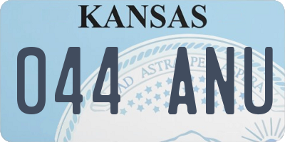 KS license plate 044ANU
