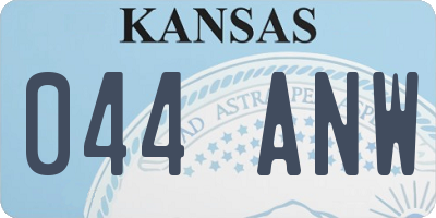 KS license plate 044ANW
