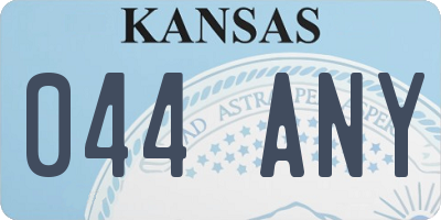 KS license plate 044ANY
