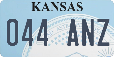 KS license plate 044ANZ