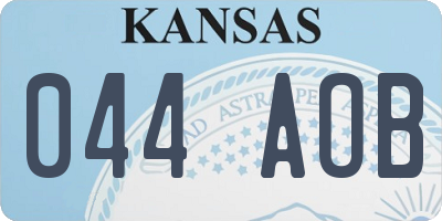 KS license plate 044AOB