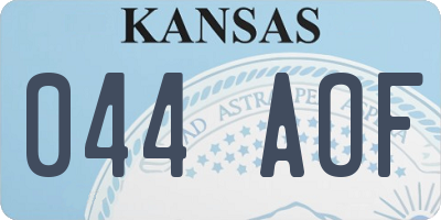 KS license plate 044AOF