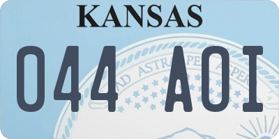 KS license plate 044AOI