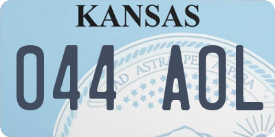 KS license plate 044AOL