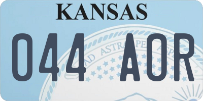 KS license plate 044AOR