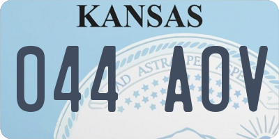 KS license plate 044AOV