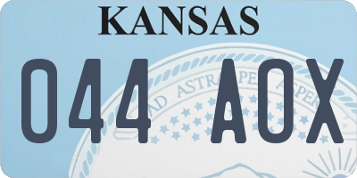 KS license plate 044AOX