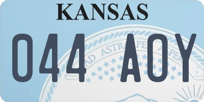 KS license plate 044AOY