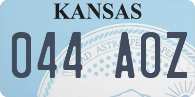 KS license plate 044AOZ