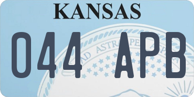 KS license plate 044APB