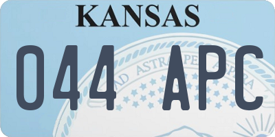 KS license plate 044APC