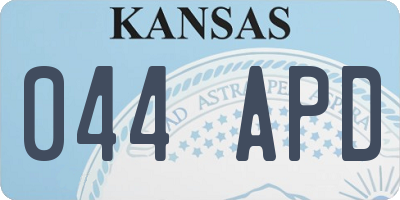 KS license plate 044APD