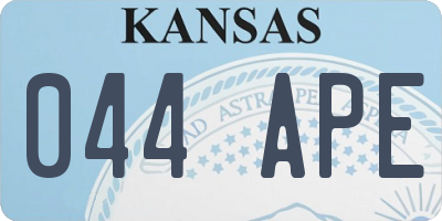 KS license plate 044APE