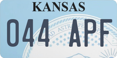 KS license plate 044APF