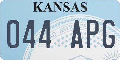 KS license plate 044APG
