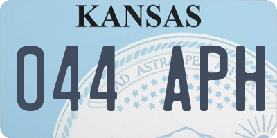 KS license plate 044APH