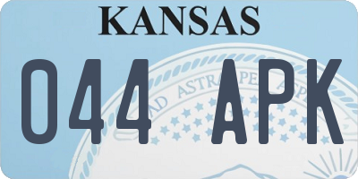 KS license plate 044APK