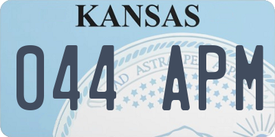 KS license plate 044APM