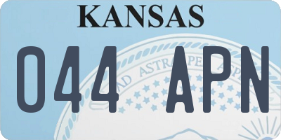 KS license plate 044APN