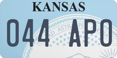 KS license plate 044APO