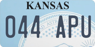 KS license plate 044APU