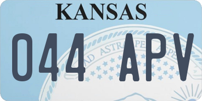 KS license plate 044APV