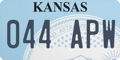 KS license plate 044APW