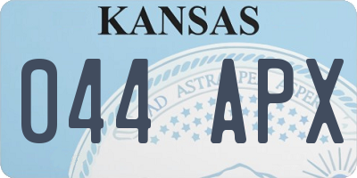 KS license plate 044APX