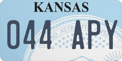 KS license plate 044APY