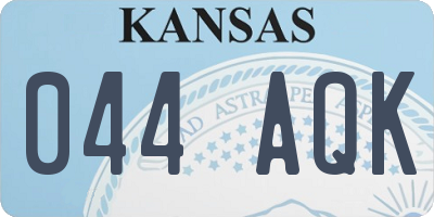 KS license plate 044AQK