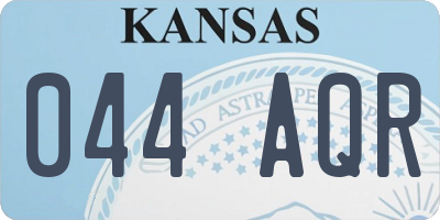 KS license plate 044AQR
