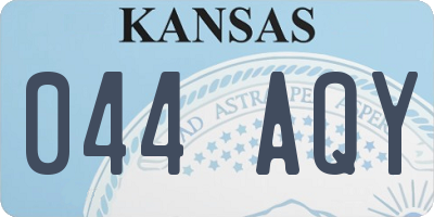 KS license plate 044AQY