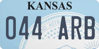 KS license plate 044ARB
